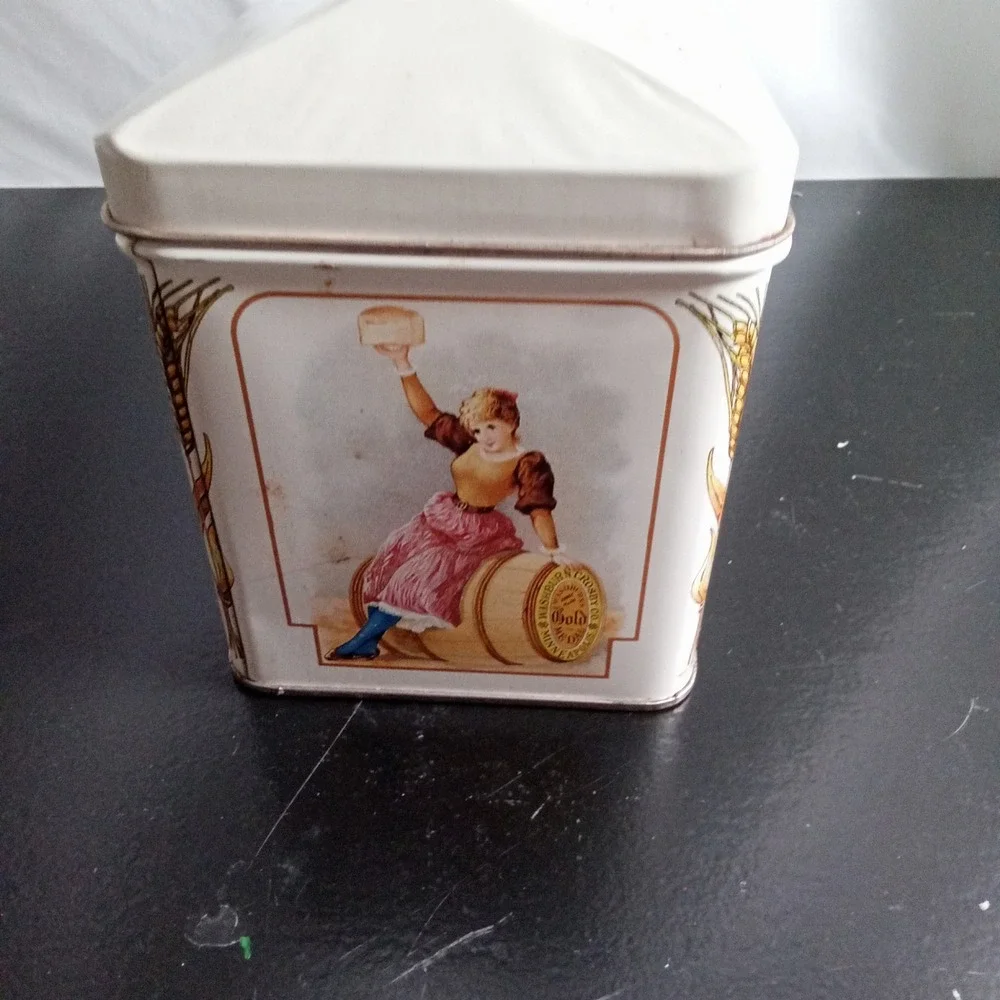 Vintage Gold Medal Flour Recipe Tin Washburn Mills Minneapolis Advertising Box